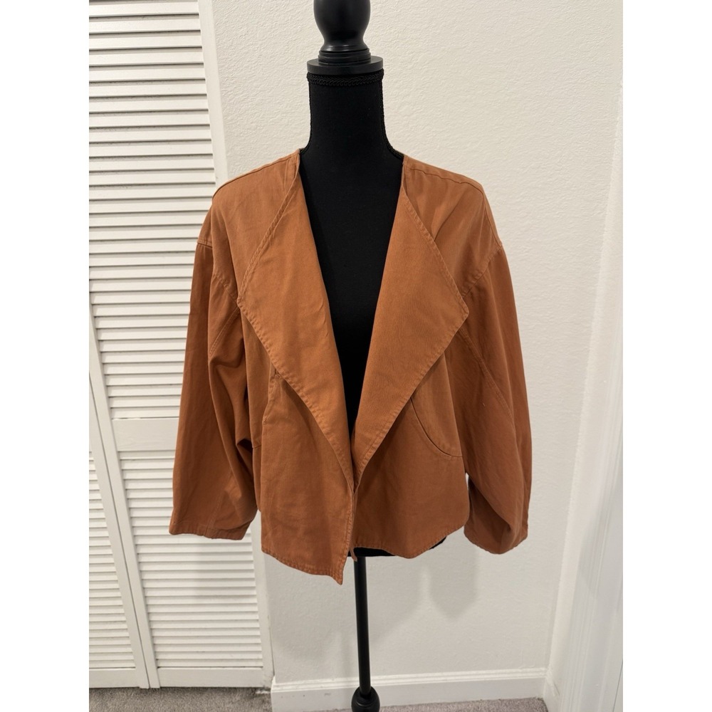 Free People Drape Front Waterfall Blazer Copper Brown Size X-Small NWOT Fall